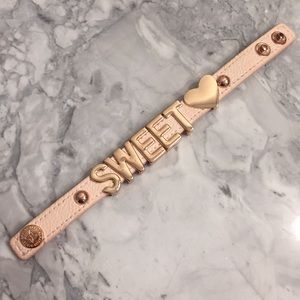 BCBGeneration Cream Leather Sweet Charm Bracelet